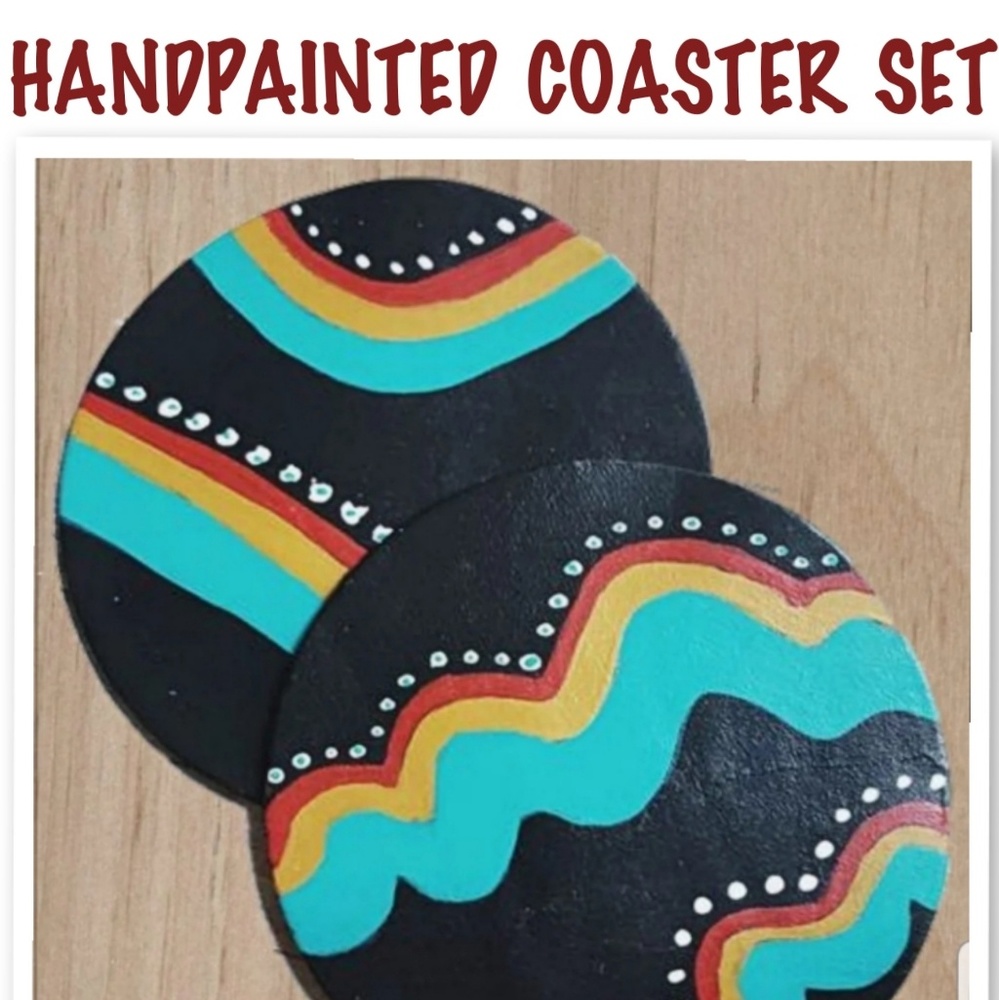 Leather Coaster Set, Pair of Leather Coasters